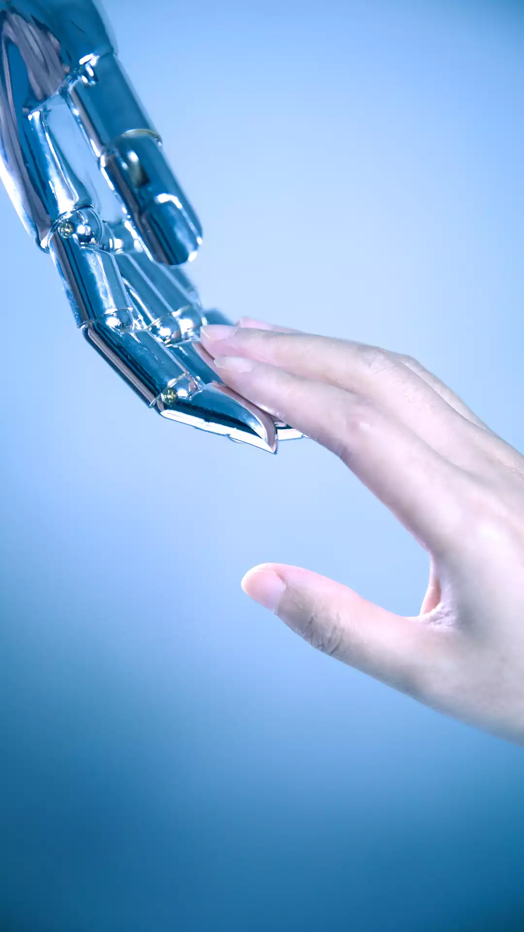 Human hand and bot hand